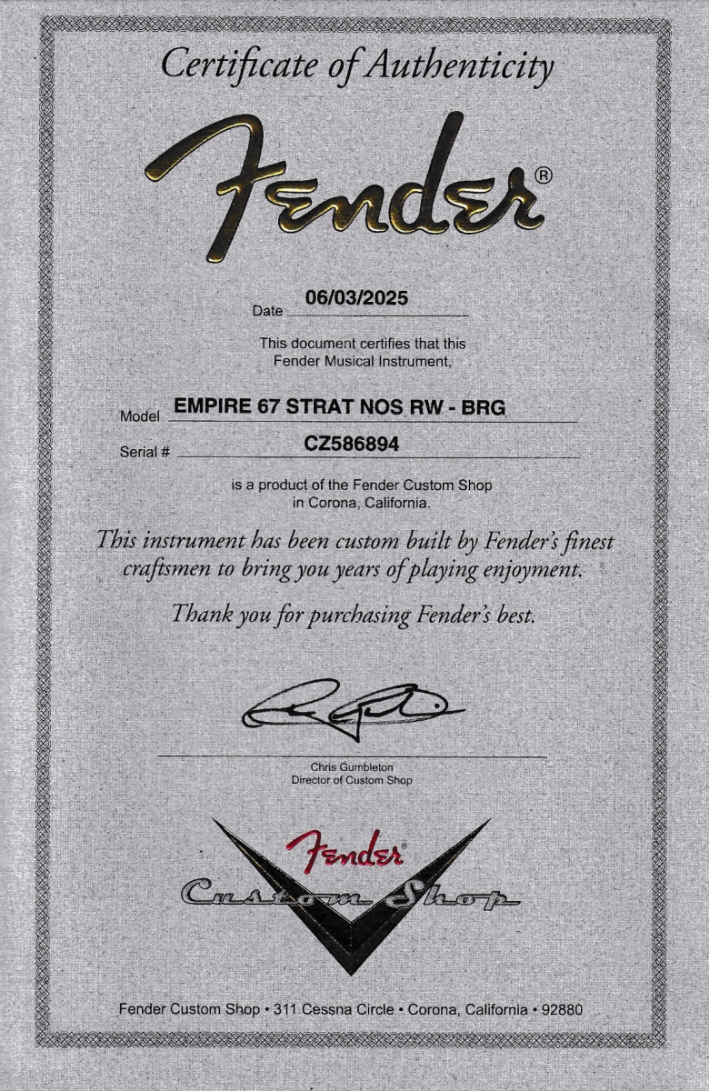 Fender Custom Shop Empire 67 Stratocaster