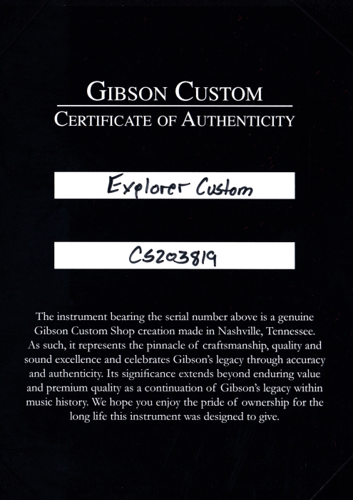 Gibson Custom Explorer Ebony