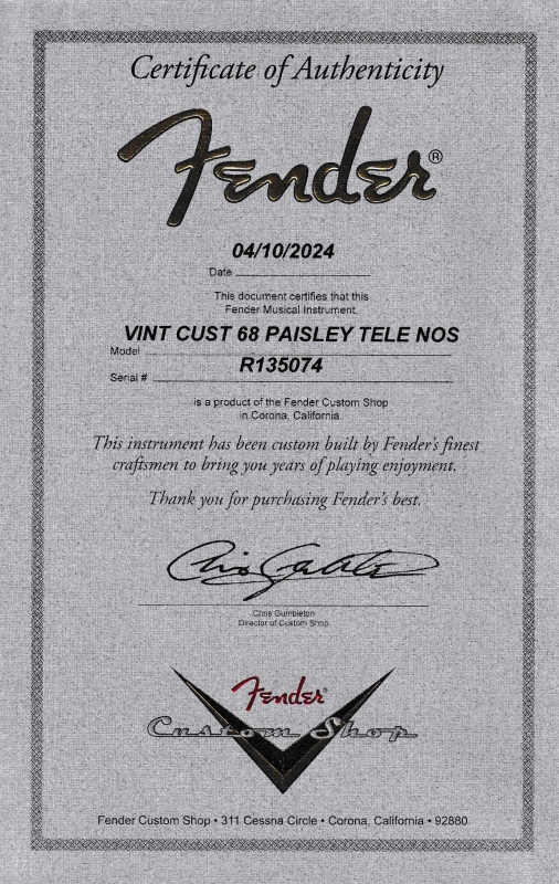 Fender Custom Vintage Custom '68 Telecaster