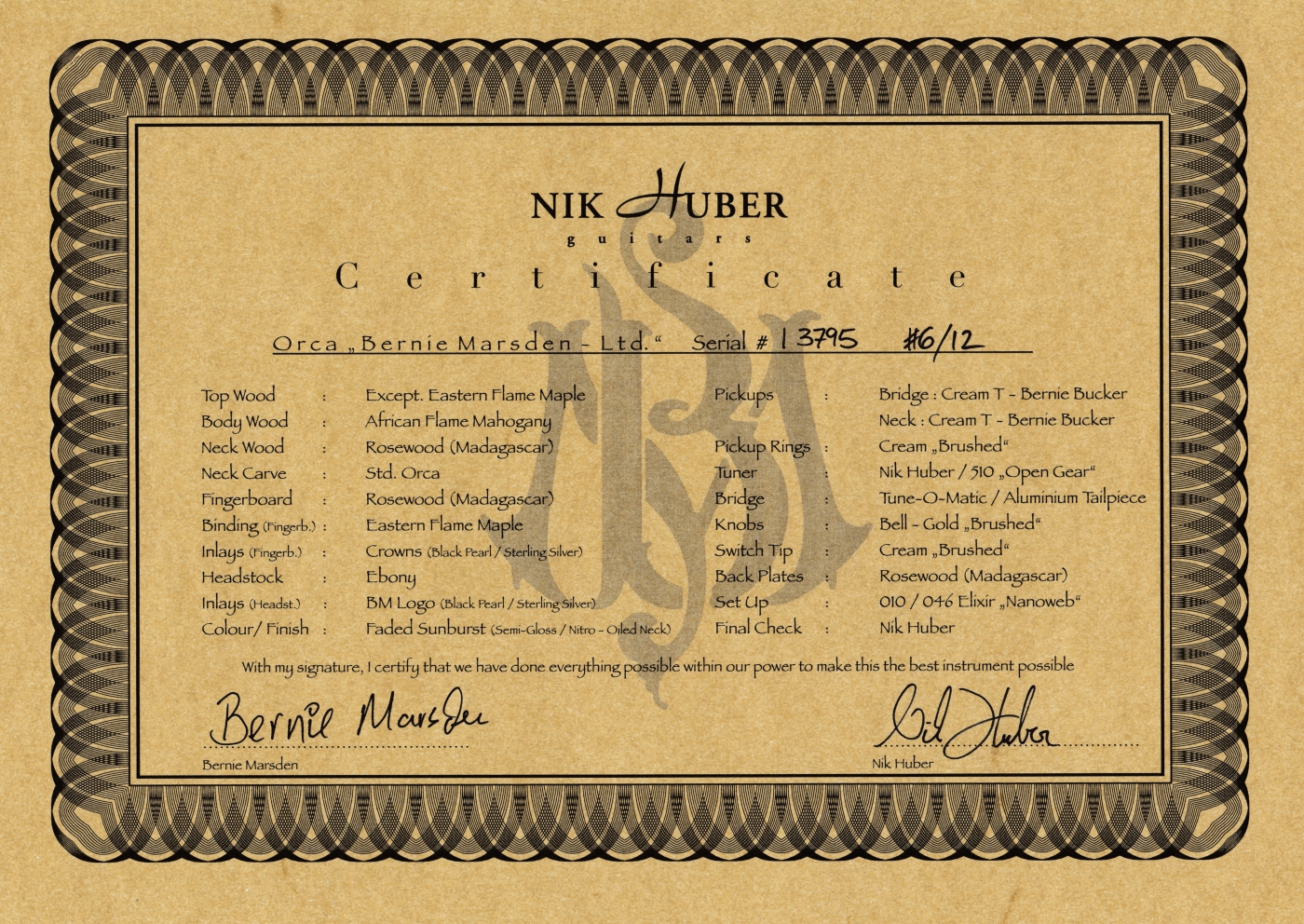 Nik Huber Orca Bernie Marsden