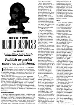 Know Your Record Business: Publish Or Perish (More On Publishing)