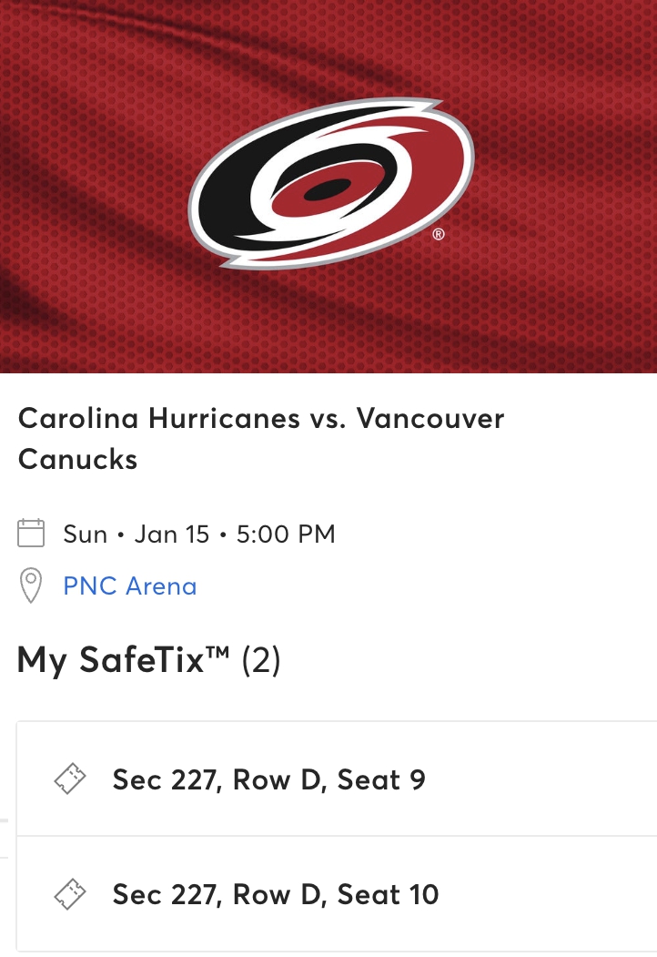 Carolina Hurricanes vs. Vancouver Canucks