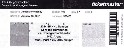 Carolina Hurricanes vs. Chicago Blackhawks