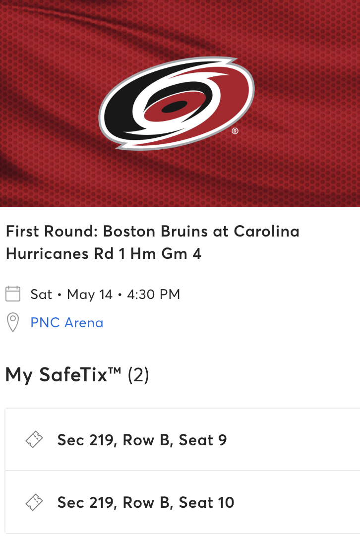 Carolina Hurricanes vs. Boston Bruins