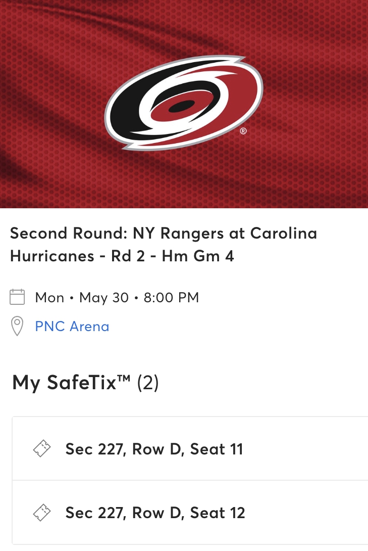 Carolina Hurricanes vs. New York Rangers