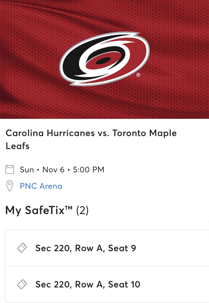 Carolina Hurricanes vs. Toronto Maple Leafs