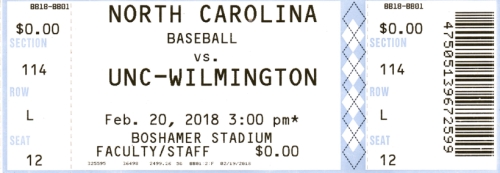 North Carolina vs. UNC-Wilmington Baseball