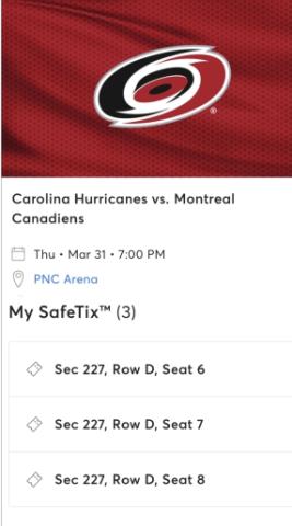 Carolina Hurricanes vs. Montreal Canadiens