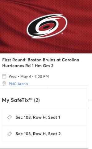 Carolina Hurricanes vs. Boston Bruins